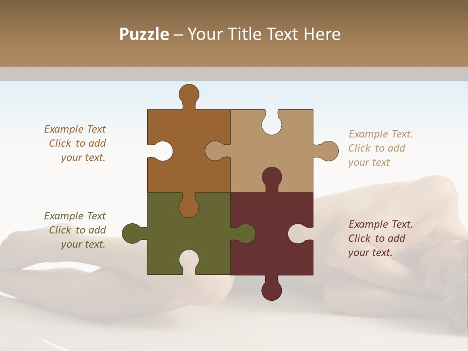 Cute Girl Laying Down In Beauty Pose With Naked Body PowerPoint Template