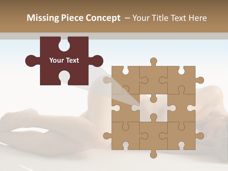 Cute Girl Laying Down In Beauty Pose With Naked Body PowerPoint Template