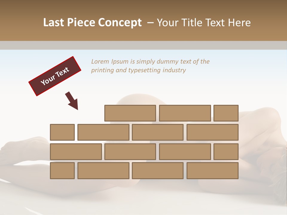 Cute Girl Laying Down In Beauty Pose With Naked Body PowerPoint Template