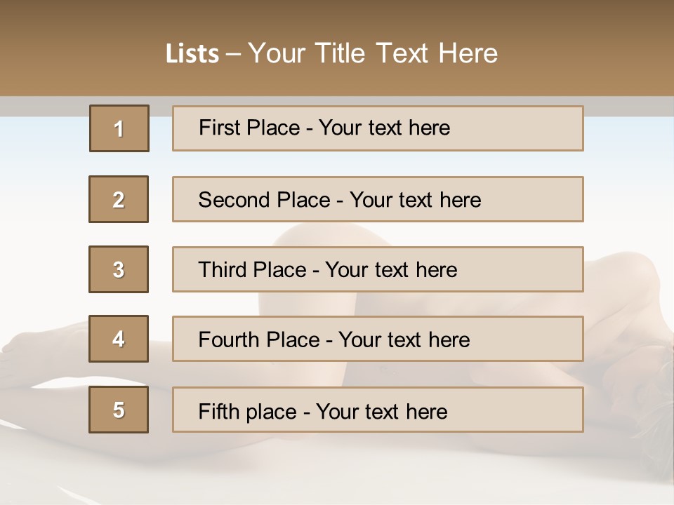 Cute Girl Laying Down In Beauty Pose With Naked Body PowerPoint Template