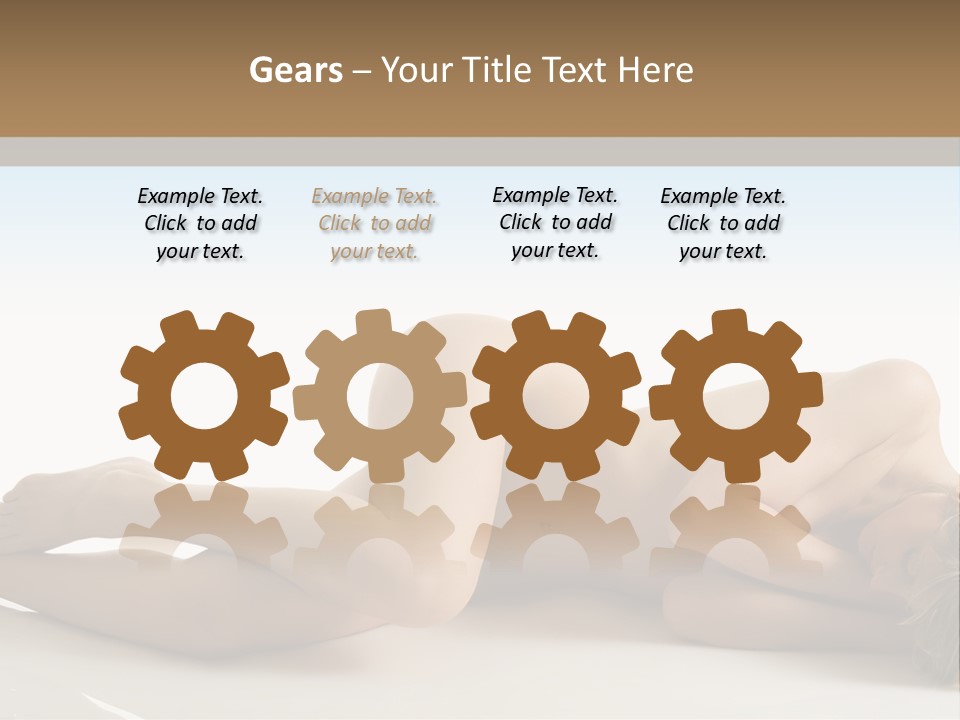 Cute Girl Laying Down In Beauty Pose With Naked Body PowerPoint Template