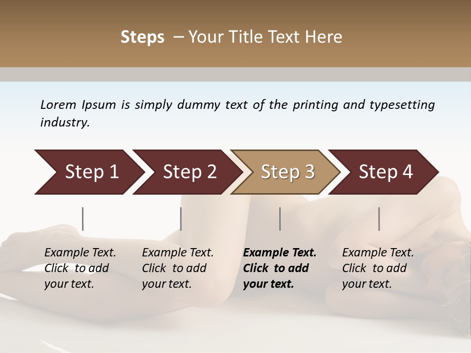 Cute Girl Laying Down In Beauty Pose With Naked Body PowerPoint Template