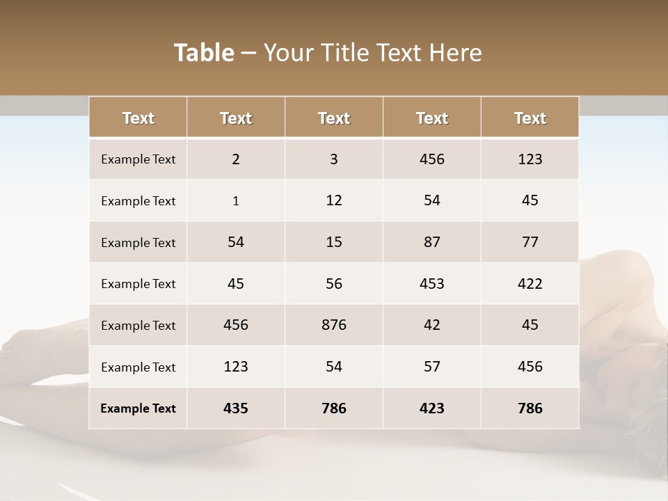 Cute Girl Laying Down In Beauty Pose With Naked Body PowerPoint Template