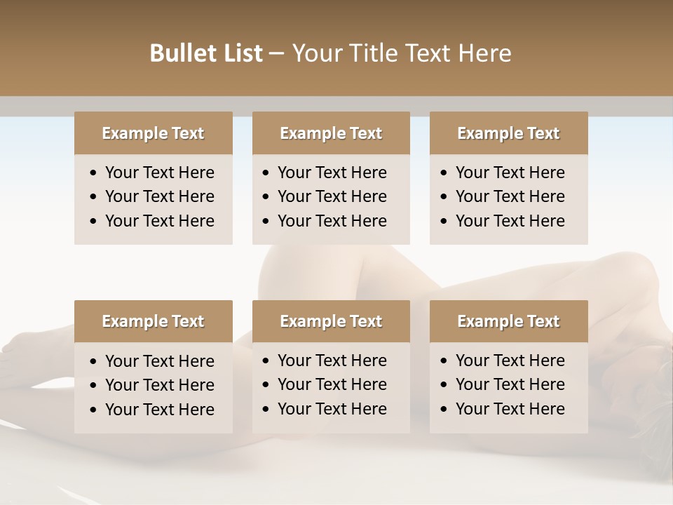 Cute Girl Laying Down In Beauty Pose With Naked Body PowerPoint Template