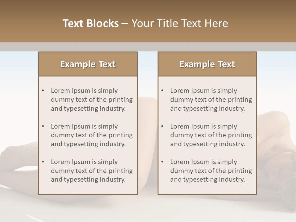 Cute Girl Laying Down In Beauty Pose With Naked Body PowerPoint Template