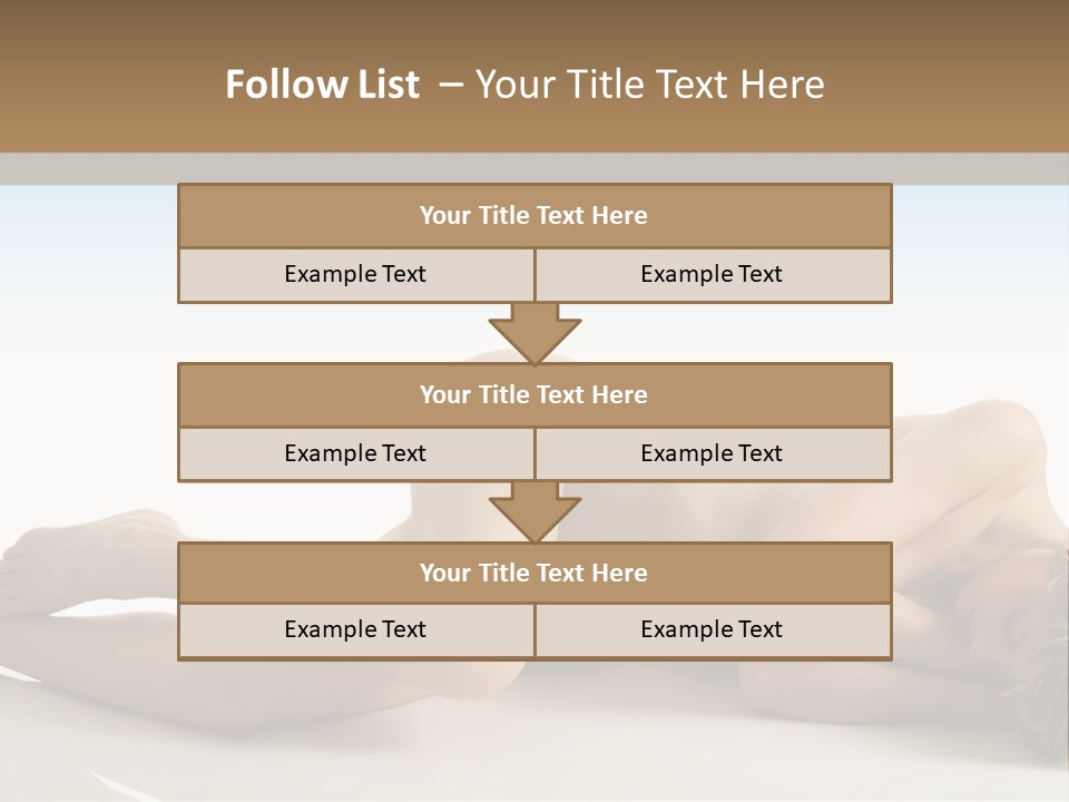 Cute Girl Laying Down In Beauty Pose With Naked Body PowerPoint Template