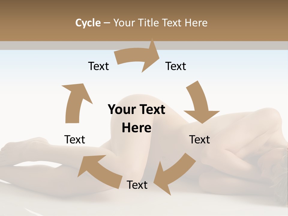 Cute Girl Laying Down In Beauty Pose With Naked Body PowerPoint Template