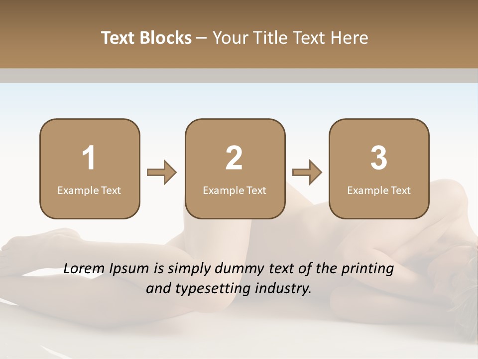 Cute Girl Laying Down In Beauty Pose With Naked Body PowerPoint Template