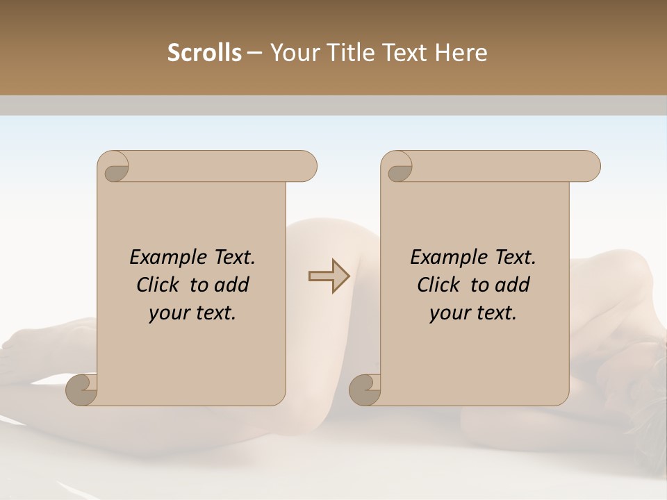 Cute Girl Laying Down In Beauty Pose With Naked Body PowerPoint Template