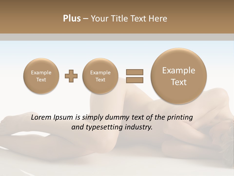 Cute Girl Laying Down In Beauty Pose With Naked Body PowerPoint Template