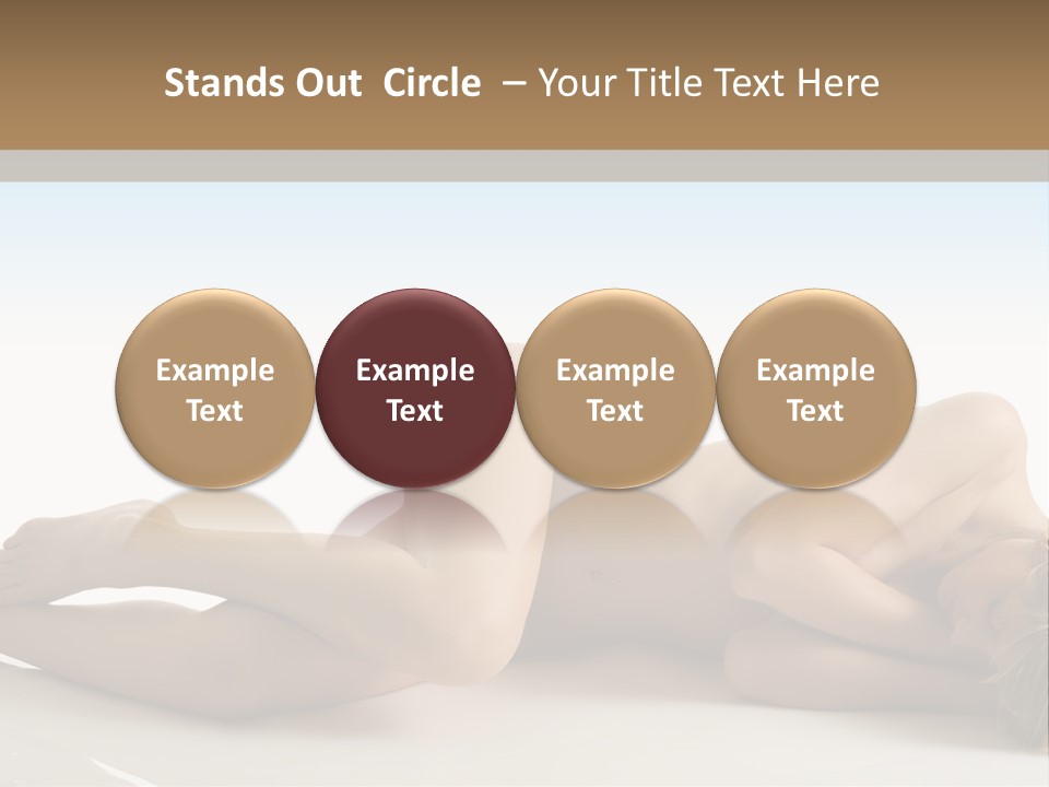 Cute Girl Laying Down In Beauty Pose With Naked Body PowerPoint Template