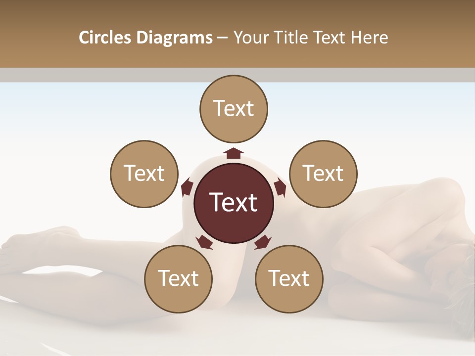 Cute Girl Laying Down In Beauty Pose With Naked Body PowerPoint Template