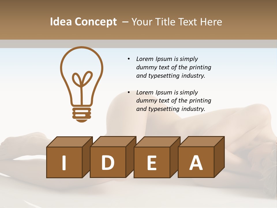 Cute Girl Laying Down In Beauty Pose With Naked Body PowerPoint Template