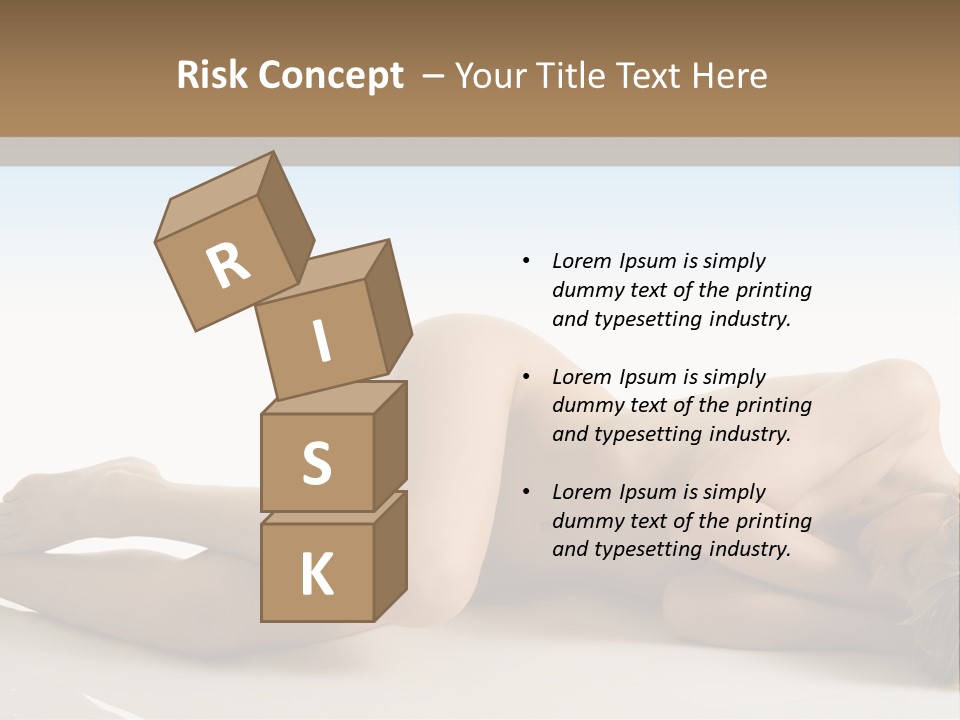 Cute Girl Laying Down In Beauty Pose With Naked Body PowerPoint Template