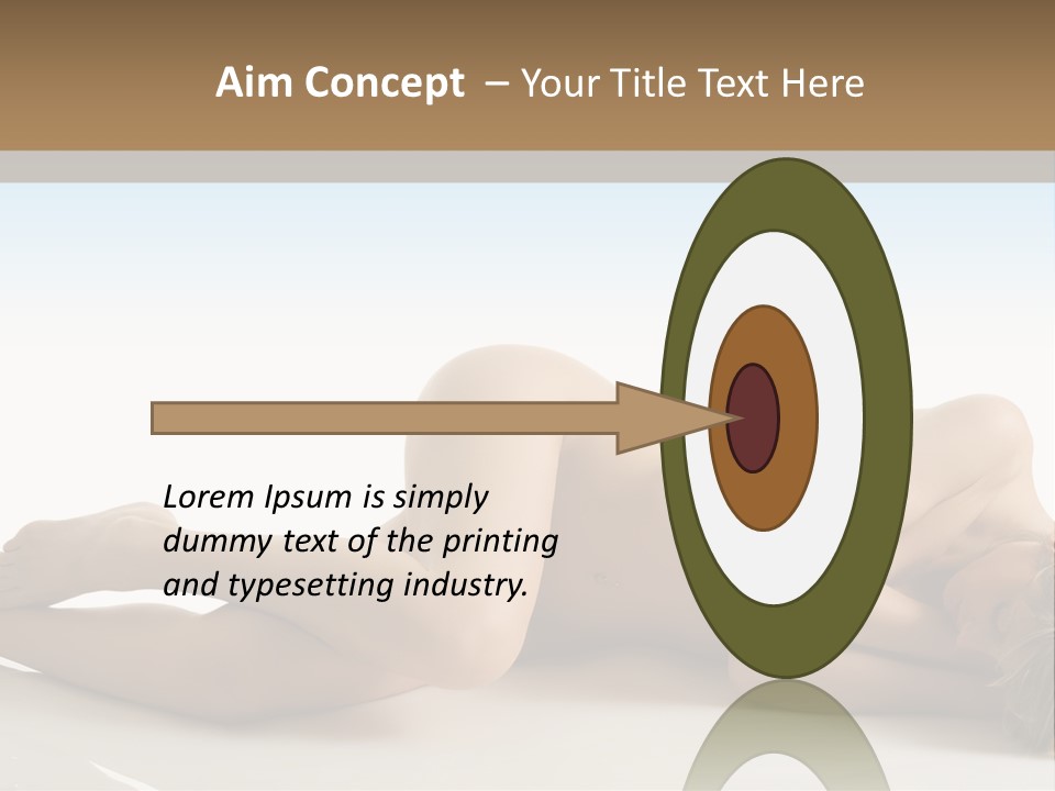 Cute Girl Laying Down In Beauty Pose With Naked Body PowerPoint Template