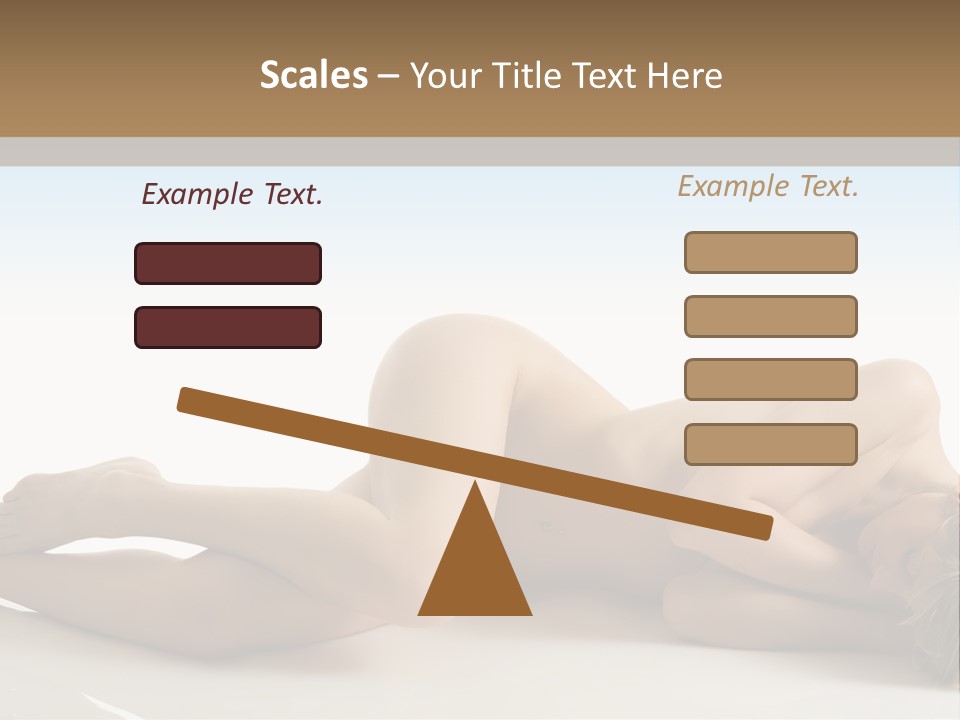 Cute Girl Laying Down In Beauty Pose With Naked Body PowerPoint Template