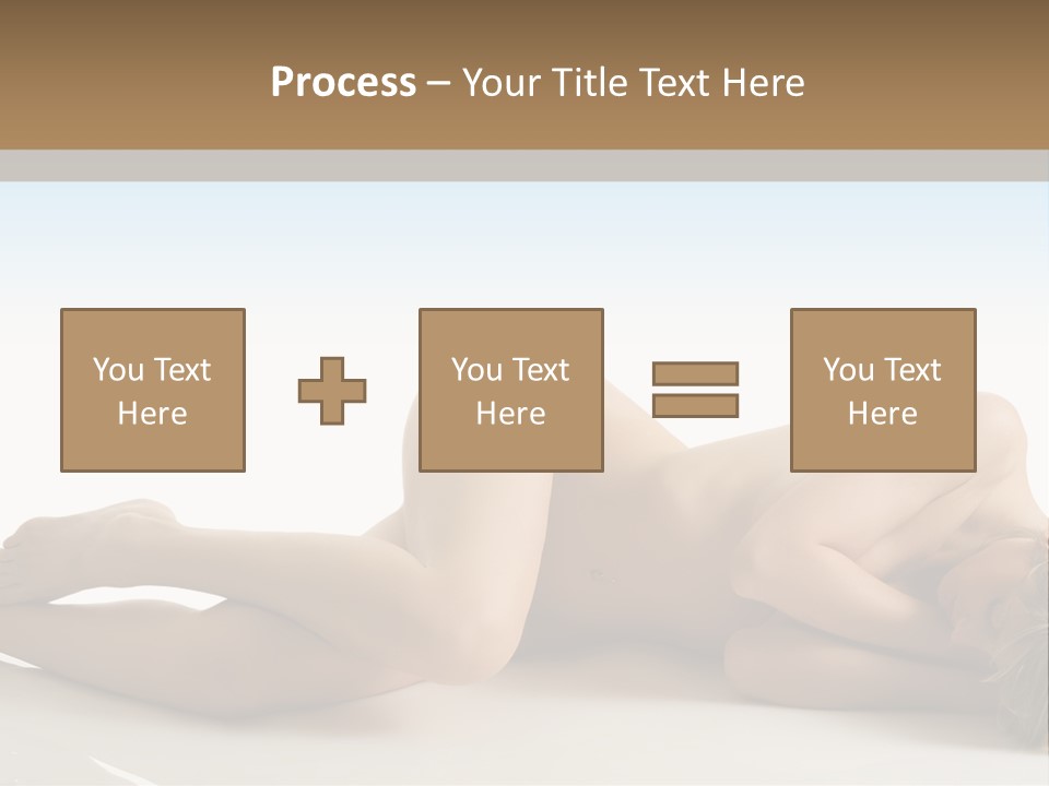 Cute Girl Laying Down In Beauty Pose With Naked Body PowerPoint Template