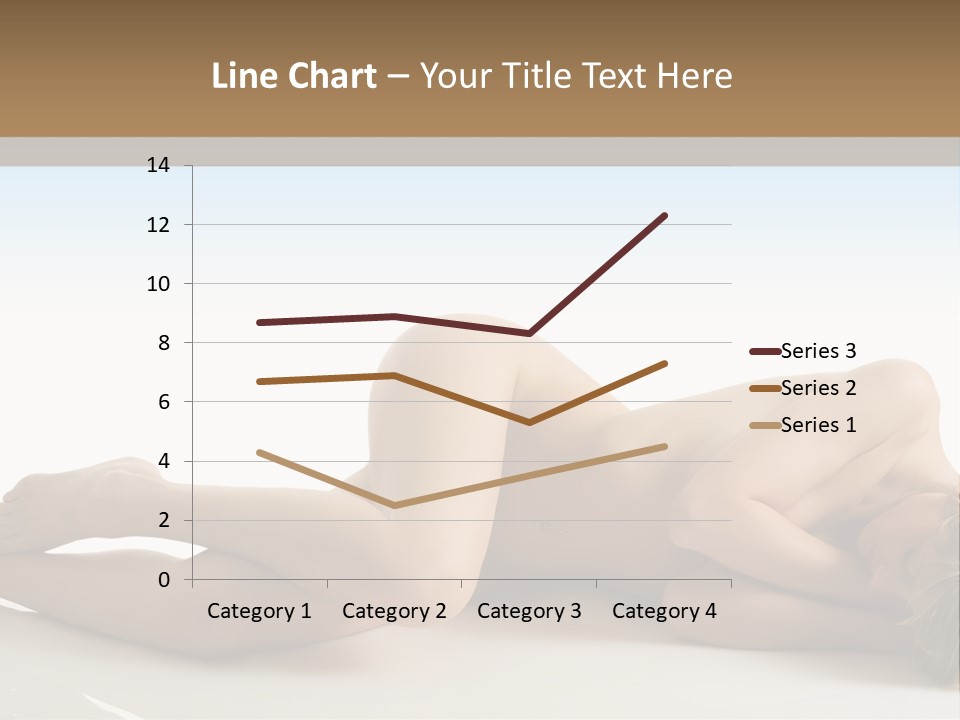 Cute Girl Laying Down In Beauty Pose With Naked Body PowerPoint Template