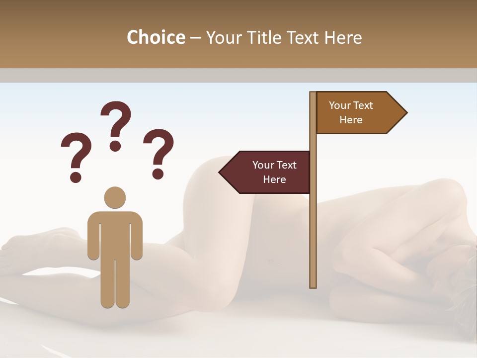 Cute Girl Laying Down In Beauty Pose With Naked Body PowerPoint Template