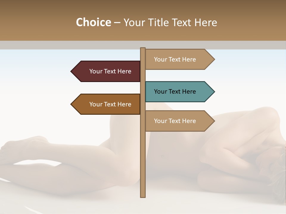 Cute Girl Laying Down In Beauty Pose With Naked Body PowerPoint Template