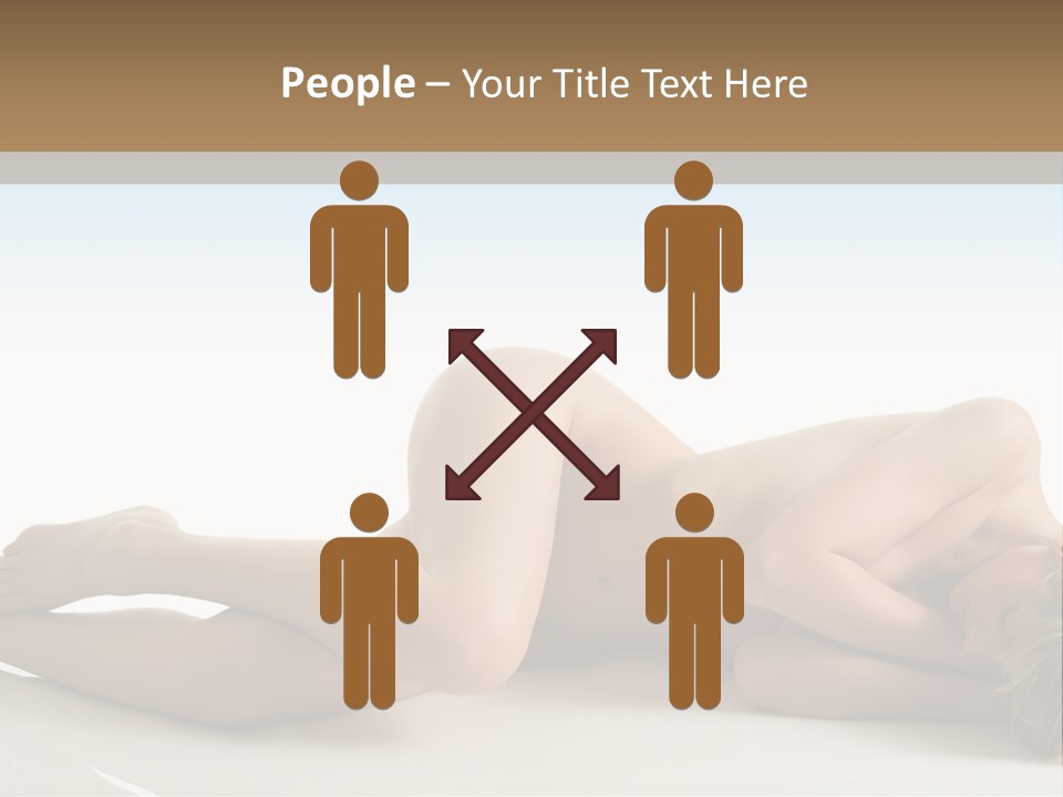 Cute Girl Laying Down In Beauty Pose With Naked Body PowerPoint Template