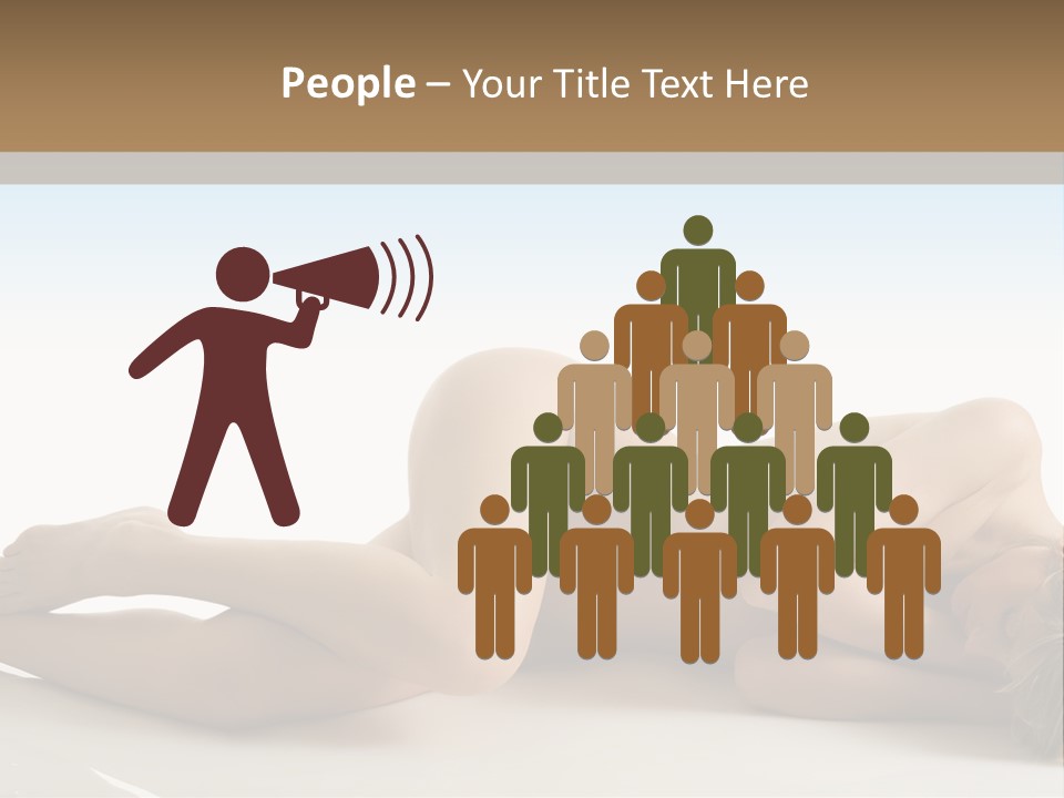 Cute Girl Laying Down In Beauty Pose With Naked Body PowerPoint Template