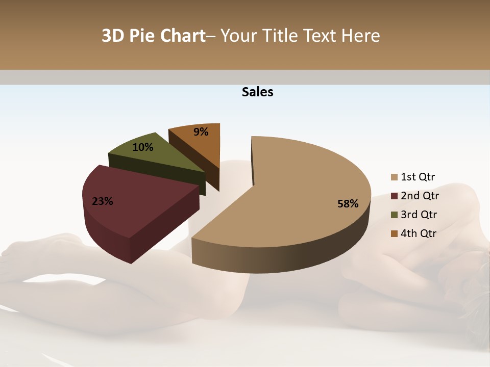 Cute Girl Laying Down In Beauty Pose With Naked Body PowerPoint Template