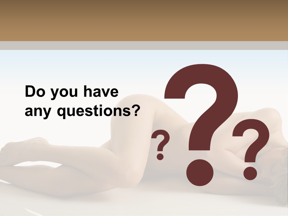 Cute Girl Laying Down In Beauty Pose With Naked Body PowerPoint Template