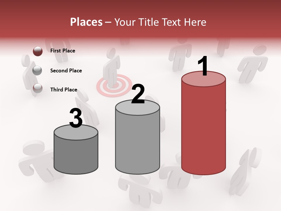 A Group Of People Standing In Front Of A Red Target PowerPoint Template