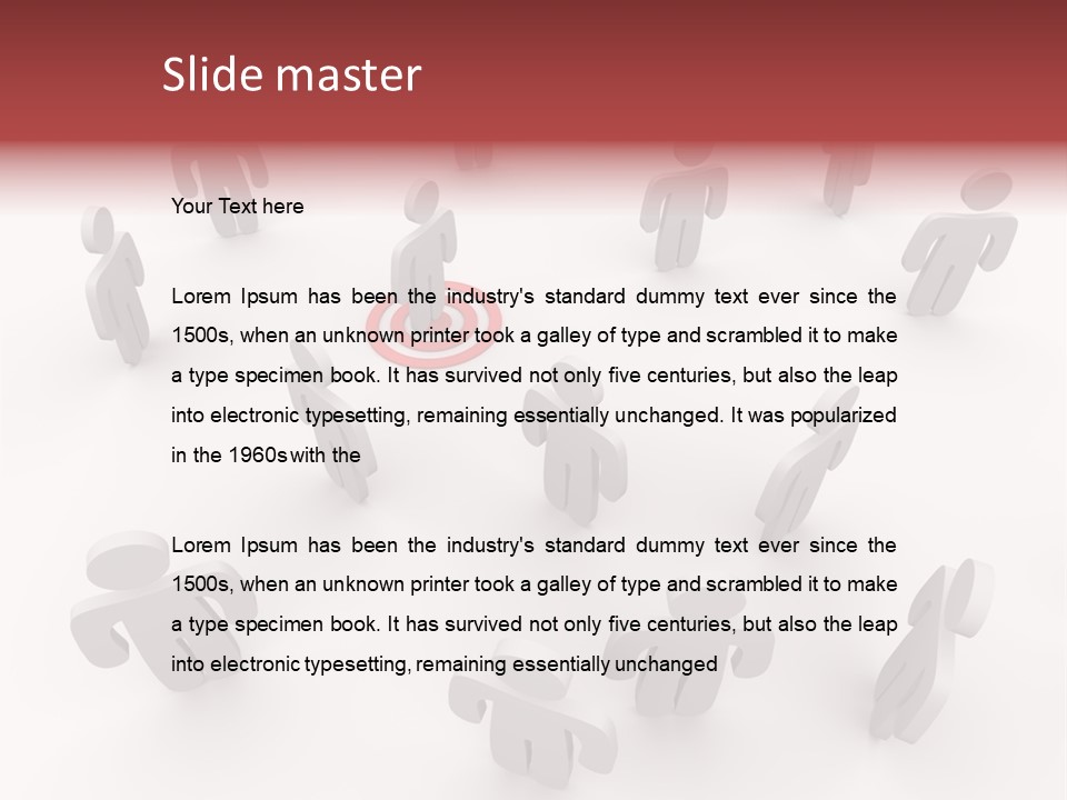A Group Of People Standing In Front Of A Red Target PowerPoint Template