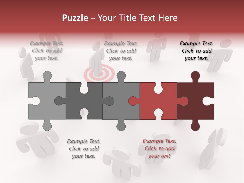 A Group Of People Standing In Front Of A Red Target PowerPoint Template