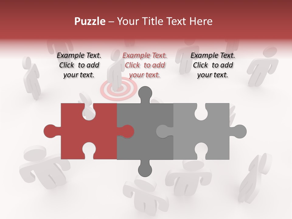 A Group Of People Standing In Front Of A Red Target PowerPoint Template