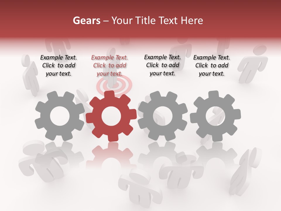 A Group Of People Standing In Front Of A Red Target PowerPoint Template