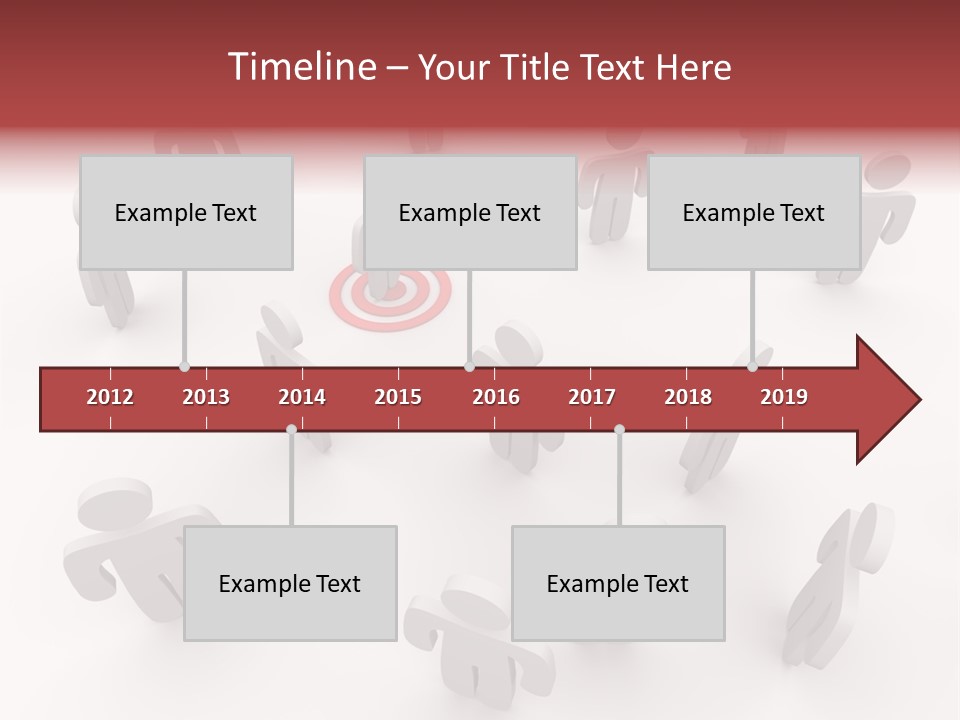 A Group Of People Standing In Front Of A Red Target PowerPoint Template