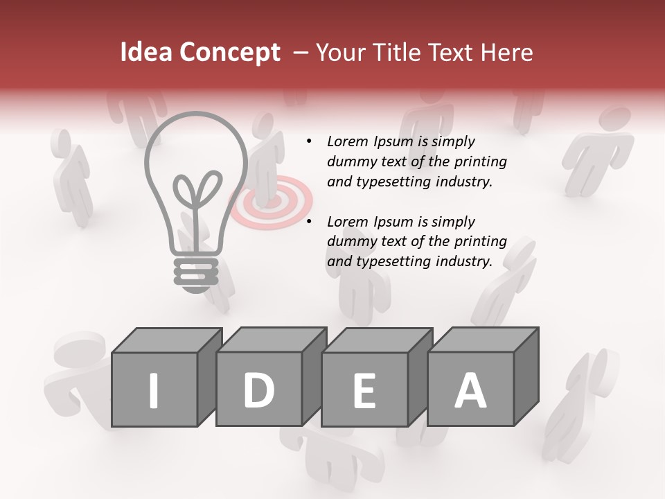 A Group Of People Standing In Front Of A Red Target PowerPoint Template