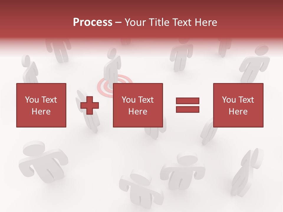 A Group Of People Standing In Front Of A Red Target PowerPoint Template