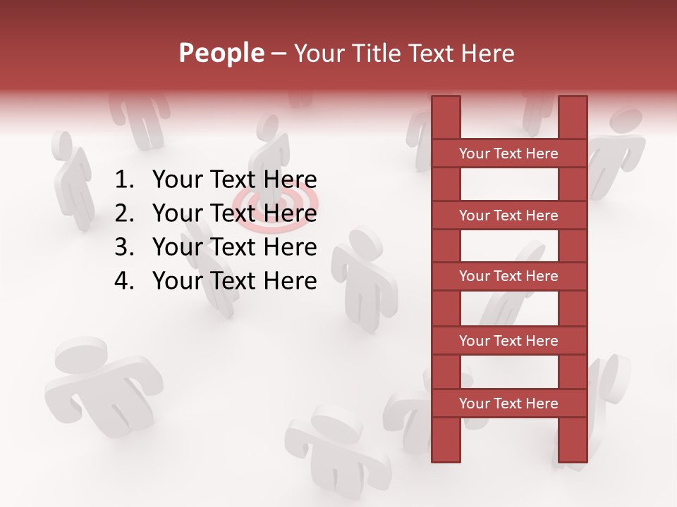 A Group Of People Standing In Front Of A Red Target PowerPoint Template