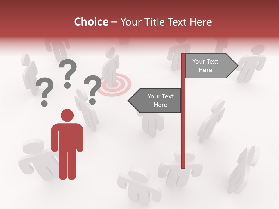 A Group Of People Standing In Front Of A Red Target PowerPoint Template