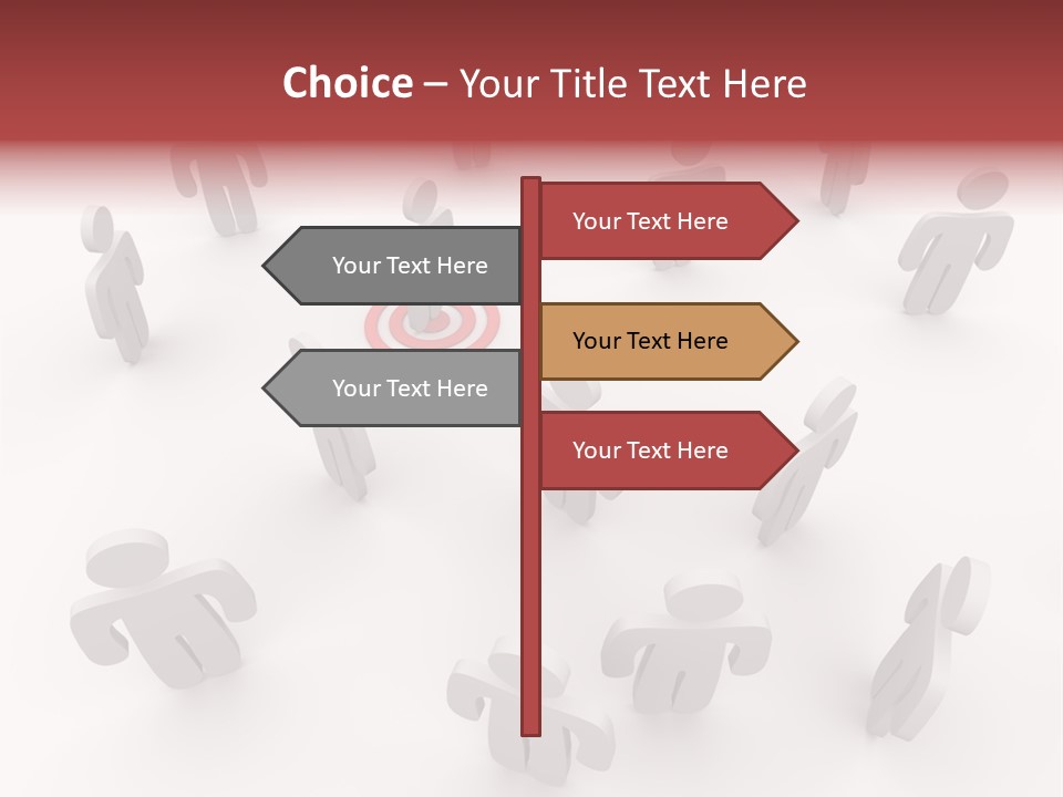 A Group Of People Standing In Front Of A Red Target PowerPoint Template