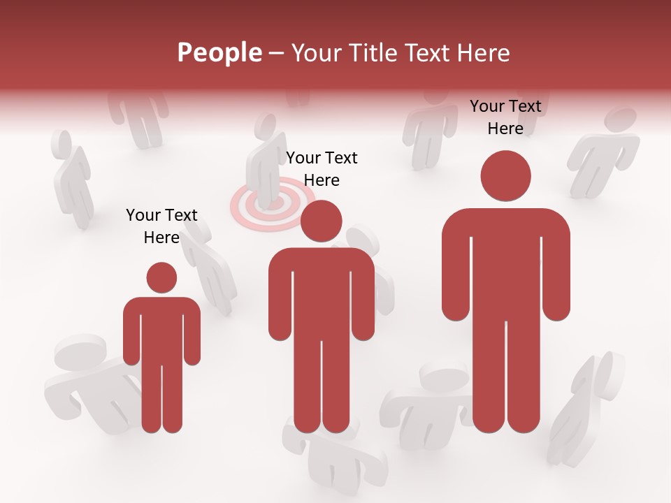 A Group Of People Standing In Front Of A Red Target PowerPoint Template