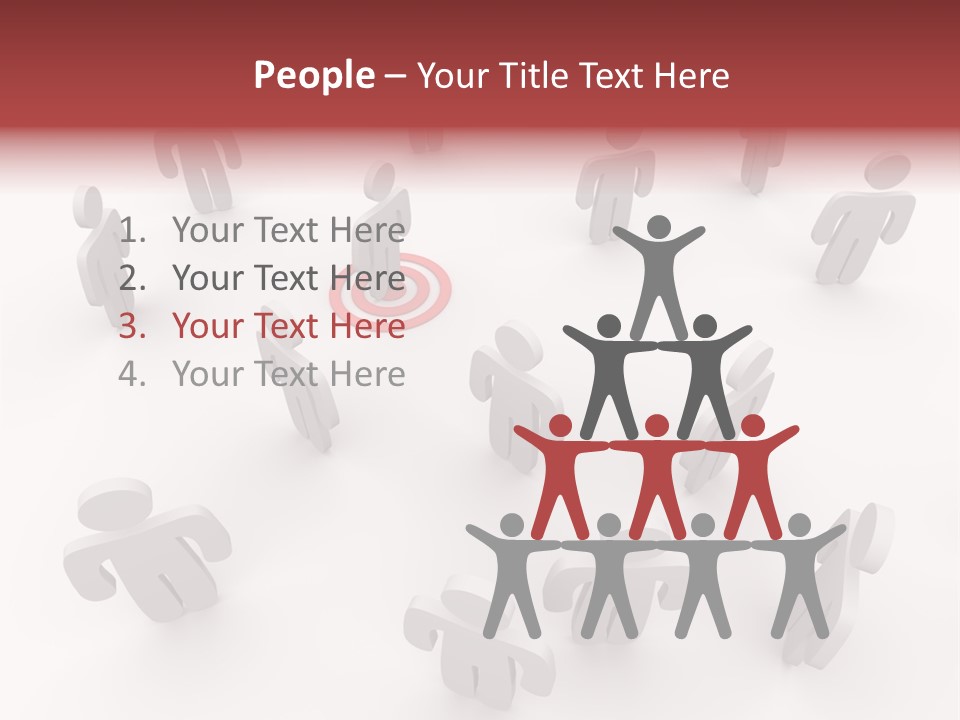 A Group Of People Standing In Front Of A Red Target PowerPoint Template