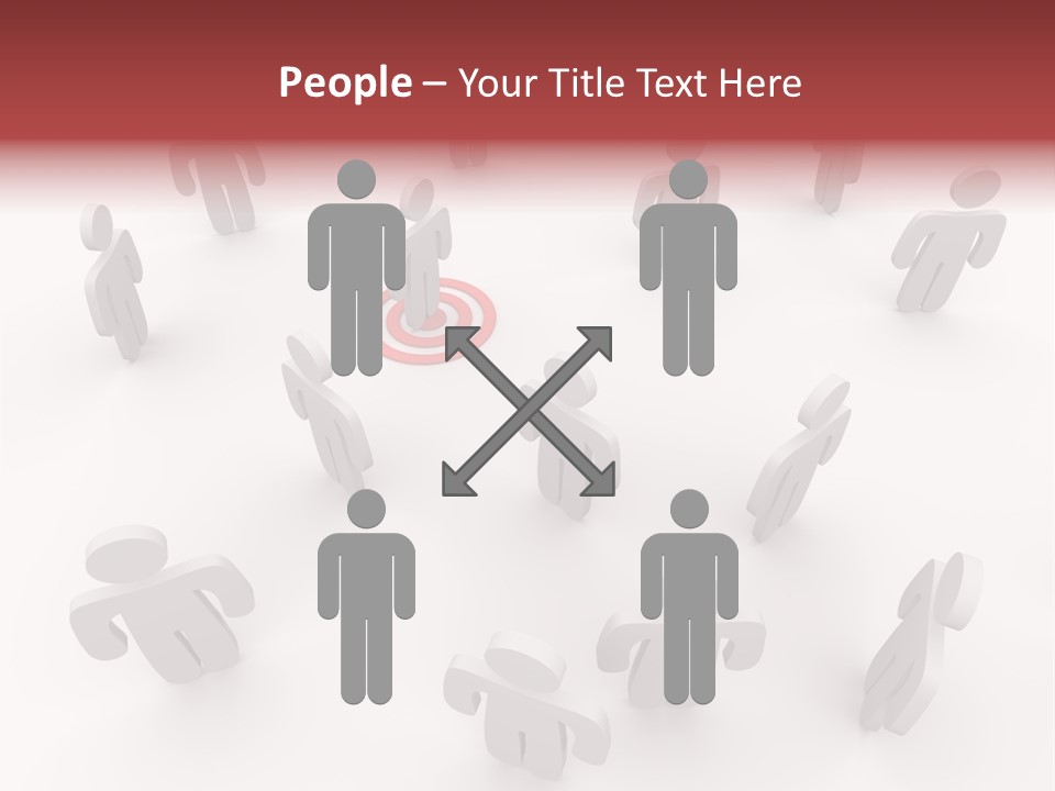 A Group Of People Standing In Front Of A Red Target PowerPoint Template