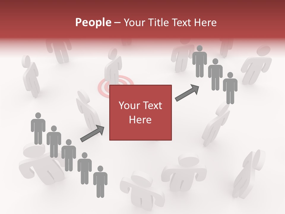 A Group Of People Standing In Front Of A Red Target PowerPoint Template