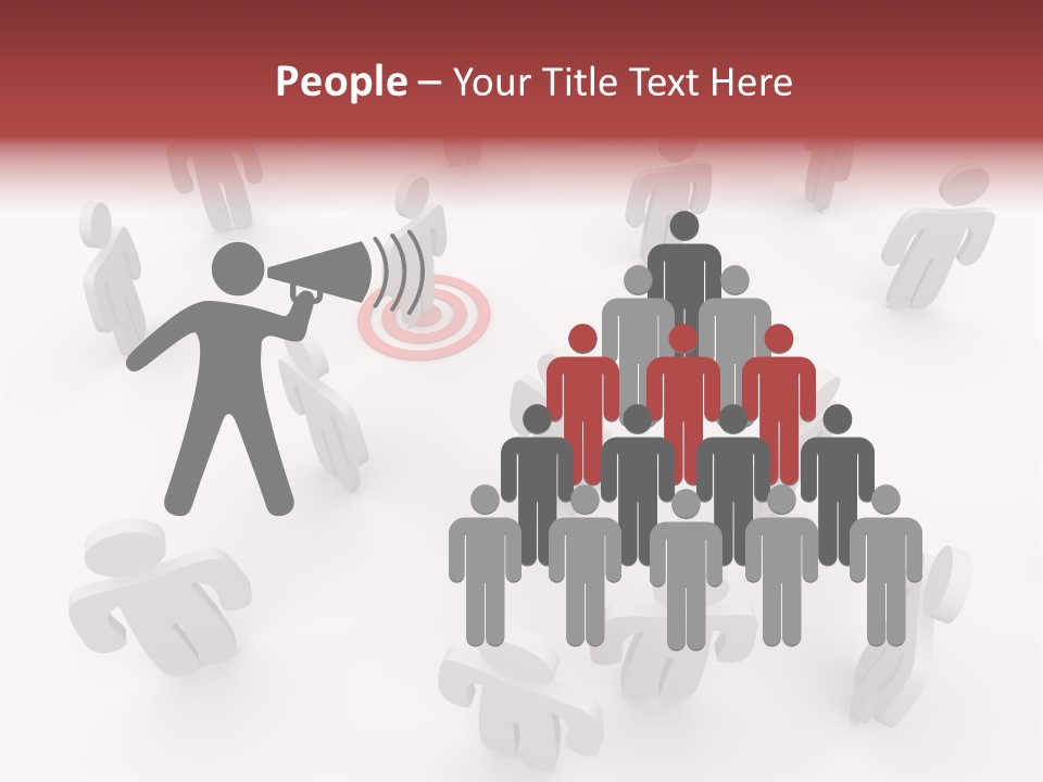 A Group Of People Standing In Front Of A Red Target PowerPoint Template