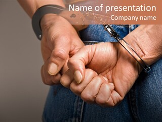 Handcuffs - Symbol For Crime PowerPoint Template