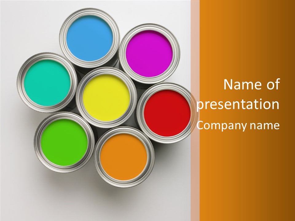 Colorful Paint Cans PowerPoint Template