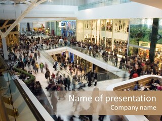 Crowd In The Mall PowerPoint Template