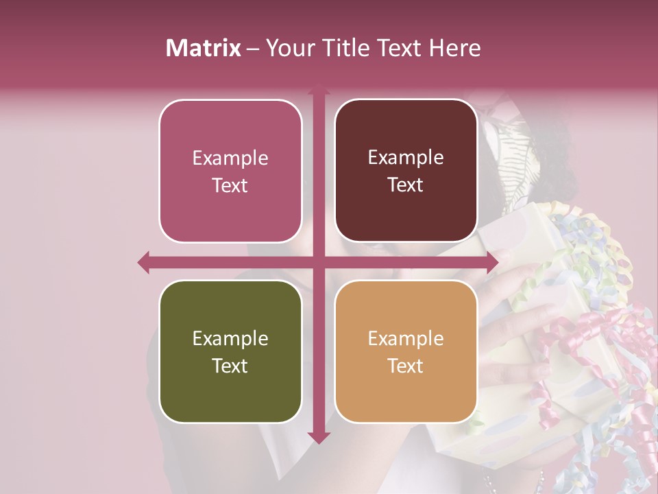 Portrait Of A Young Black Girl Sitting In A Chair Holding A Present PowerPoint Template