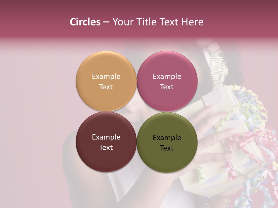 Portrait Of A Young Black Girl Sitting In A Chair Holding A Present PowerPoint Template