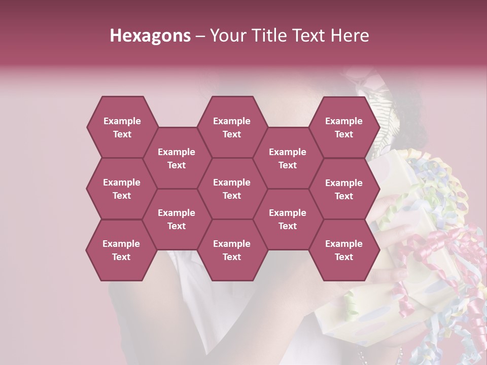 Portrait Of A Young Black Girl Sitting In A Chair Holding A Present PowerPoint Template